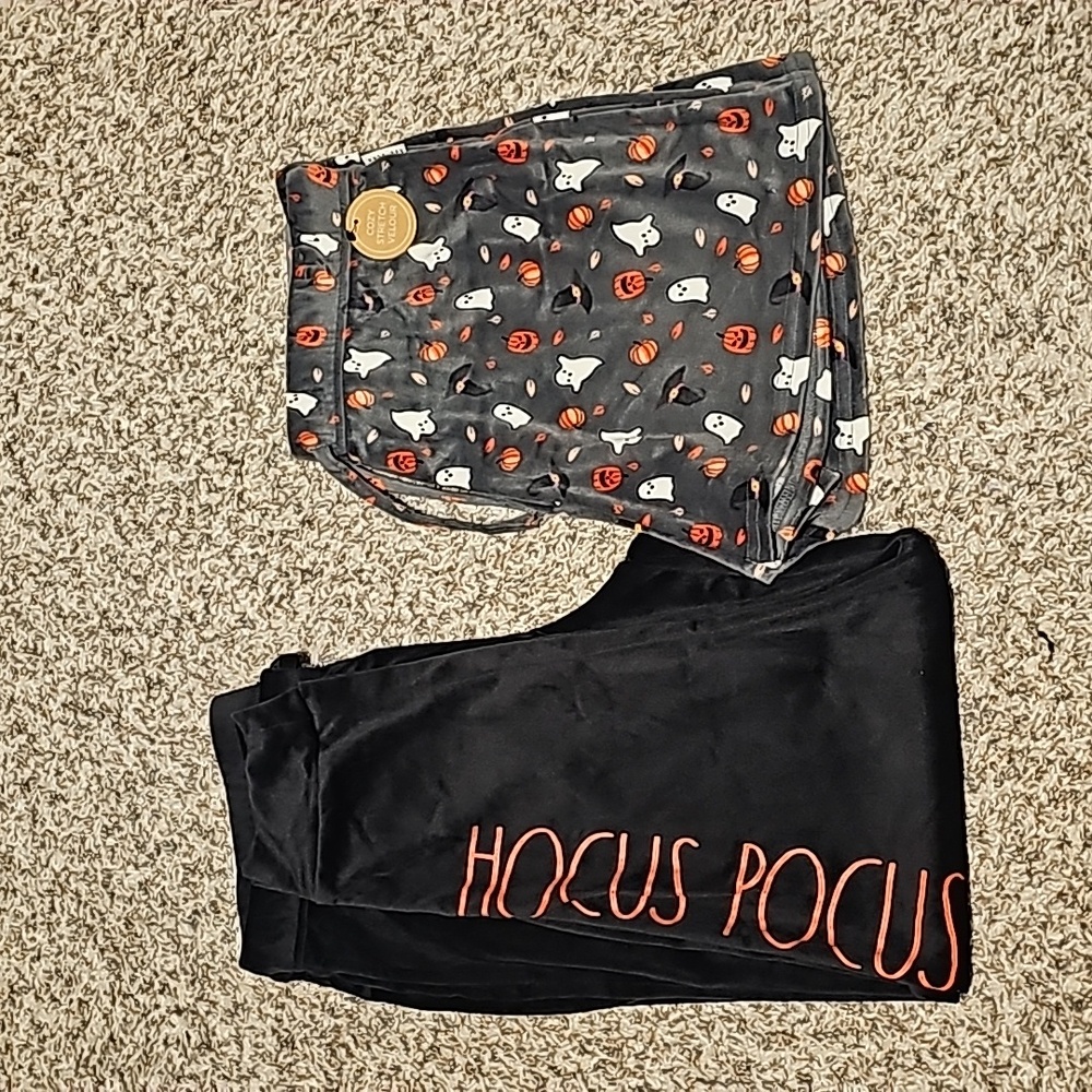 Rae Dunn women's size Medium cozy stretch velour pajama bottoms bundle
